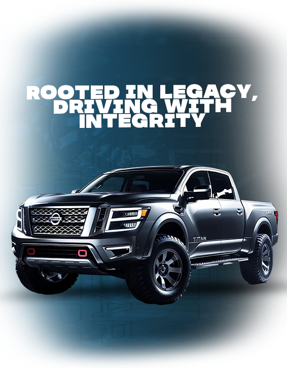 black pickup truck with white-blue gradient background