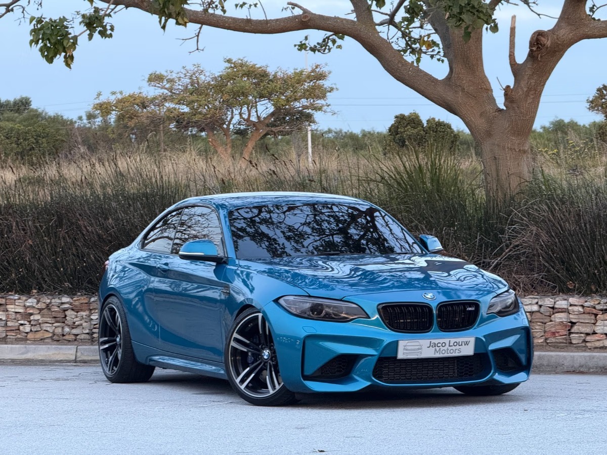 light blue BMW sports car
